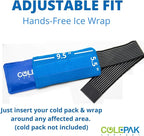 Ice Pack Sleeve - 5.5" x 9.5" Pouch Holder with Wide Elastic Strap (Ice Pack Not Included) Blue