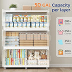 240GAL Extra Large Storage Bins with Lid, 960QT Collapsible Organizer with Wheels, Stackable Closet Cabinet with Doors, Folding Storage Containers for Home, Office, Kitchen, 3Pack White