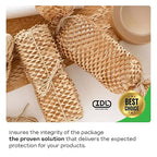 IDL Packaging 15.25" x 300' Refill Roll (Pack of 1) for MP-300W HexcelWrap Honeycomb Packing Paper Station, White - Natural Kraft Paper with Interlocking Slit Design for Shipping and Moving
