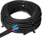 Sasylvia 1/4" x 200 ft Split Wire Loom Tubing Automotive Wire Loom Assortment Split Cable Sleeves Bulk Flexible Electrical Conduit Protective Kit