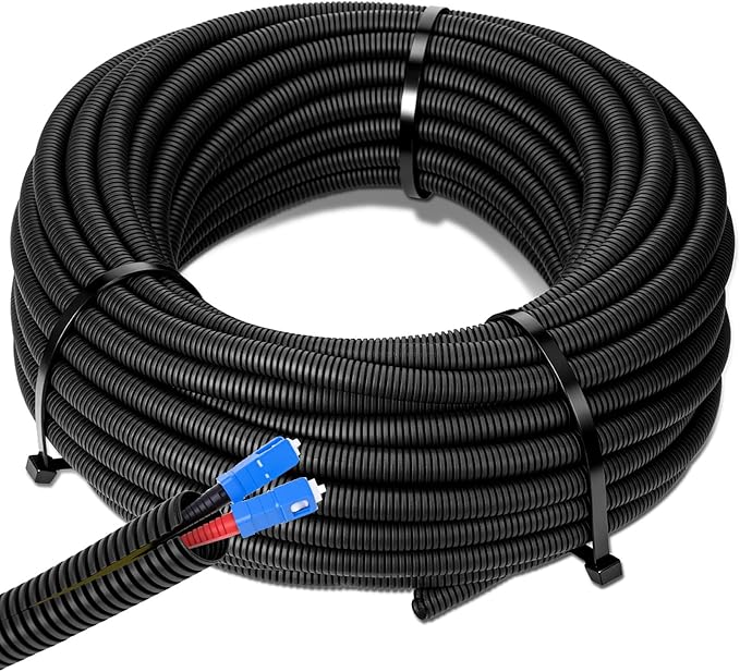 Sasylvia 3/8" x 25 ft Split Wire Loom Tubing Automotive Wire Loom Assortment Split Cable Sleeves Bulk Flexible Electrical Conduit Protective Kit