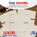 MT Products Sturdy White Corrugated Cardboard Shipping Boxes 6" x 6" x 6" - Small Mailing/Moving Boxes for Transport - Pack of 10