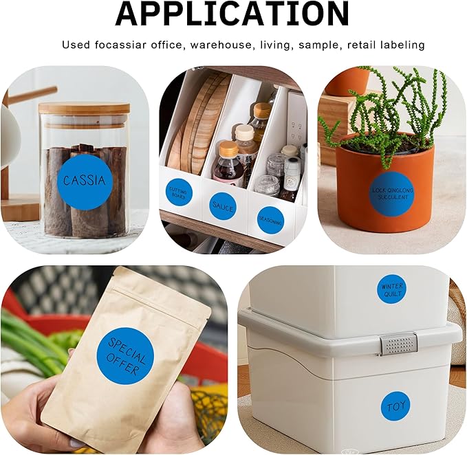 Easy to Use 2 Inch Blue Multi-Purpose Round Coding Labels, 4 Rolls 2000 PCS Circle Strong Adhesive Sticker for Office,Inventory, Organizing