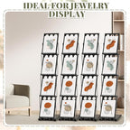 Tatuo 4 Pieces Foldable Magazine Rack Metal Catalog Literature Rack Portable 4 Pockets with Carrying Bag Brochure Stand Literature Display Holder Stand for Exhibition Trade Show