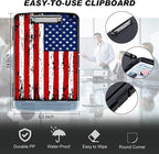 Clipboard with Storage Compartment, 8.5 x 11 Letter Size Side Opening Clip Board with Pen Holder, Hard Portable Clipboard Organizer for Nurse, Teacher, Contractor, Jobsite, American Flag 2