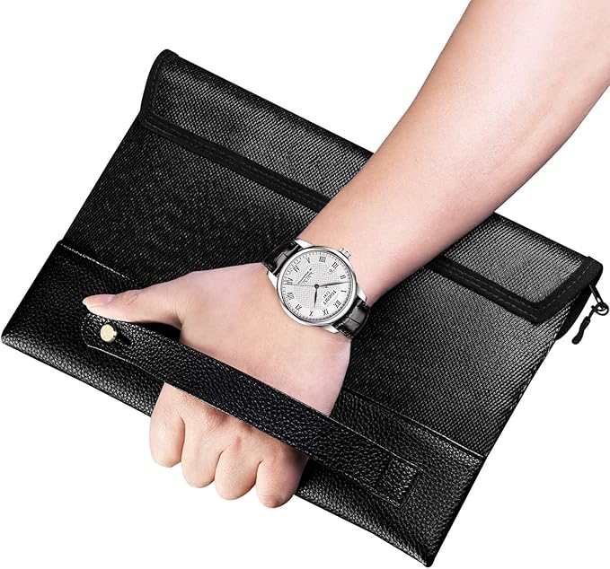 5200℉ Fireproof Document Bag, Fireproof Money Bag for Cash, Fireproof Pouch for Important Documents and Valuables, 11x7.7 Inch, Waterproof Zipper