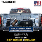 Envelope Cargo Net for Colorado/Canyon - Fits 2023-2025 - Upgraded 5mm Bungee - Integrated Storage Bag - Heavy Duty Carabiners - Designed in USA