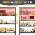 REIBII Wire Shelving Storage Shelves Metal Shelves Heavy Duty Shelving Adjustable Garage Storage Wire Shelf Pantry Shelves for Bedroom Kitchen Rack 35.5''W x 14''D x 59''H