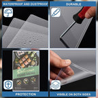 Henoyso 10 Pcs 11" x 17" Rigid Print Protectors, Heavy Duty Hard Plastic Sheet Page Protectors Crystal Menu Holder Clear Poster Sleeve Top Loading Frame for Magazine Photo Paper Poster Prints