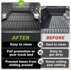 TripleAliners Truck Bed Mat Compatible with 2022 2023 2024 2025 Ford Maverick Hybrid & Gas Accessories Vehicle Perfectly Flush All Weather Protection TPE Heavy Duty Pickup Car Bed Cargo Mat
