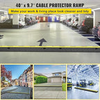 VEVOR Cable Protector Ramp, 4 Packs 2 Channels Rubber Modular Speed Bumps Rated 11000 LBS Load Capacity, Protective Wire Cord Ramp Driveway Rubber Traffic Speed Bumps Hump Cable Protector