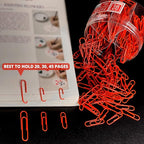 450 Red Color Paper Clips Assorted Sizes Small, Medium and Large Paper Clips for Paperwork Ideal for Home, School and Office Use (Assorted, Red)