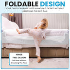 TotCraft FlexGuard Adjustable Length & Height Bed Rail for Toddlers – Fits Twin, Full, Queen & King Beds – 35.5″ or 59″ Two Fixed Lengths – 14 Height Levels – ASTM Certified Kids Safety Guard (White)