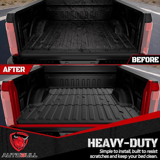 Truck Bed Mat Bed Liner Fit for Ford F250 F350 F450 2017-2026 Super Duty (6.8FT,81.9" Bed),Vehicle Truck Bed Liner Custom Fit All Weather Protection TPE Pickup Car Bed Mat