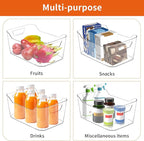 Attelite 12 Pack Clear Plastic Storage Bins, Multi-Use Pantry Organizers and Storage, Pantry Organizer Containers for Home, Kitchen, Freezer, Fridge, Cabinet, Bathroom and Under Sink Organizing