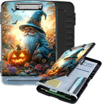 Clipboard with Storage Box & Pen Holder,Heavy Duty Clip Boards 8.5x11 for Nursing,High Capacity,School & Office Supplies,Halloween Gnome