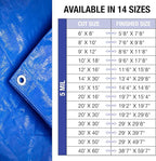 12x16 Blue Waterproof Tarp – Heavy Duty 5 MIL Thick Outdoor Tarpaulin Cover - Multi Purpose Protection for Camping, Tent, Roof, Patio, Pool, Floor, Furniture, Boat, Truck Beds, Pack of 1