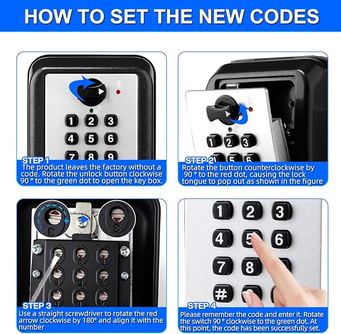 Key Lock Box, 12-Digit Code, Weatherproof Wall Mount, Large Capacity 5-8 Keys, Aluminum Alloy (Silver, 3.58 * 2.24 * 5.28IN)