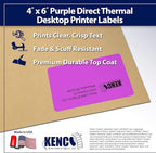 4" X 6" Direct Thermal Perforated Stickers Labels for Shipping Labels, Inventory, and Color Coding - Compatible with Zebra, Rollo, Godex and More (Purple, 24 Rolls)