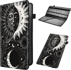 Car Registration and Insurance Holder, Leather Car Glove Box Organizer, Cool Car Accessories for ID, Driver's License Cards & Essential Document, business cards, Men&Women,Blacks Soon Moon Stars