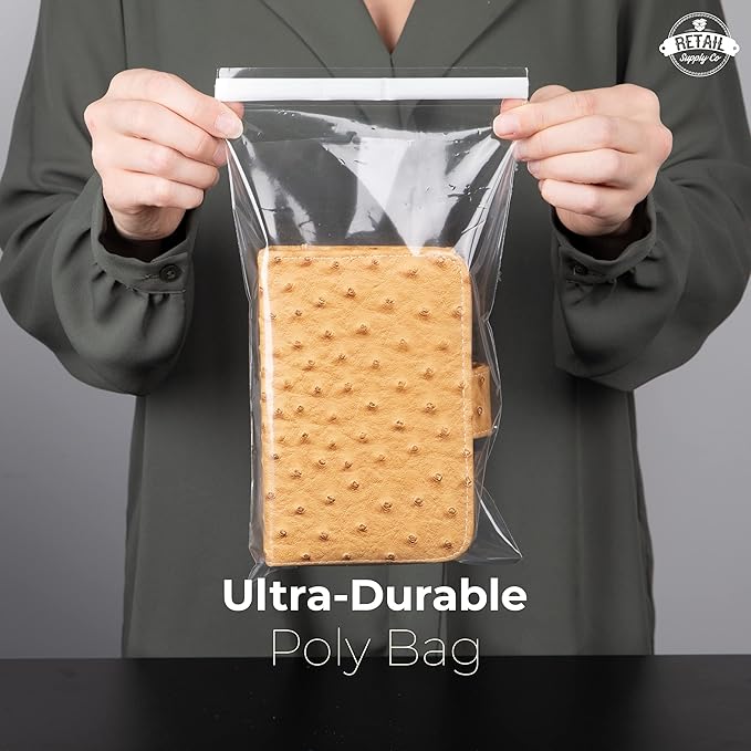 Clear Poly Bags 6x9" - 200 Pack - 6x9 Poly Bags with Suffocation Warning - Extra Strong Seal - 6x9 Poly Bag - Retail Supply Co