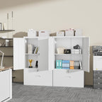 Greenvelly Metal Storage Cabinet,White Steel Lockable Lateral File Cabinet with Doors and Shelves for Home Office Hanging Files Letter/Legal/F4/A4 Size