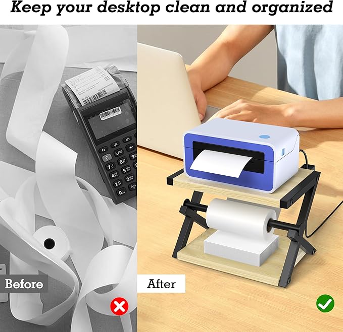 Alyoen Label Holder for Rolls and Fan-Fold Labels, Shipping Thermal Label Holder for Thermal Printer, Desktop Label Printer Accessory Supplies for Home, Office, Small Business