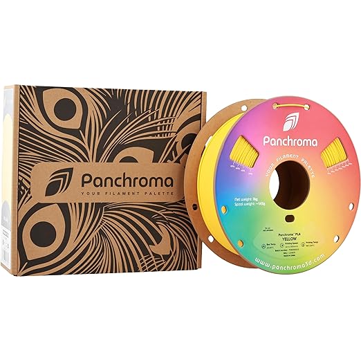 Panchroma PLA Yellow 3D Printer Filament, 1.75mm, 1kg Spool, Easy to Print, High Speed Printing, Tangle Free, AMS Compatible, Perfect for Toys, Decor, Miniatures, Models & Cosplay