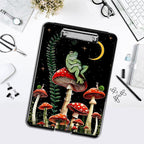 Clipboard with Storage,Office Supplies Nursing Clipboards Folder with Pen Holder Plastic Foldable Clip Board with Storage for Nurse Teacher,Mushroom Frog