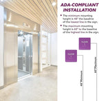 Navy ADA Floor 1 Sign with Braille – Made from Durable Acrylic and Ready to Mount