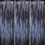 3 Pack 3.3 x 8.2 ft Matte Blue Foil Fringe Curtains, Dark Blue Tinsel Streamers Batman Party Decorations, Fringe Backdrop, Door Shimmer for Graduation, Birthday Backdrop for Men or Boy