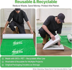 39"x200' Heavy-Duty Floor Protection | Construction Grade Carpet Protector | Drop Cloth Plastic Film for Hardwood Floors | Waterproof Painters Covering with No Residue(Mint Green)