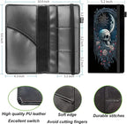 Car Registration and Insurance Holder,Leather Vehicle Glove Box Organizer Wallet for Document,Perfect for any Car,Truck,Motorcycle,Driver License,Trailer or Boat,Men & Women,Skull Roses Floral Moon