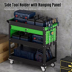 Heavy Duty 3 Tier Tool Cart, Mechanic Metal Rolling Tool Cart with Storage Drawers for Garage Workshop