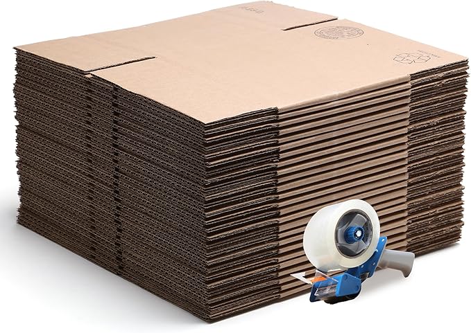 The Boxery 12"x10"x6" Brown/Kraft Corrugated Cardboard Shipping Boxes 100-Pack | Mailing, Packing, Moving & Storage for Business/Home – Durable - Eco-Friendly, Recyclable - Made in the USA