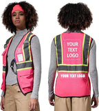 AYKRM Custom Logo Personalised Printed High Visibility Reflective 2 two tone work construction Safety Vest