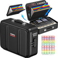 Fireproof Document Box, Hard Case Fireproof Document Organizer with Lock, Water Resistant Safe Box for Important Documents Certificates Laptop Passports (Black)
