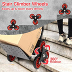RedSwing Stair Climbing Hand Truck - 330lb Heavy Duty 6-Wheel Dolly Cart, Adjustable Telescoping Handle, Thickened Stair Climber Dolly for Moving Furniture, Appliances, Boxes, Home & Warehouse Use