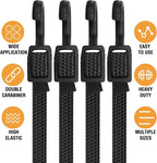 Bungee Cords with Hooks, 40 Inch Flat Adjustable Bungee Cords with Hooks Heavy Duty, Rubber Black Bungee Straps with Buckle Hooks for Outdoor, Camping, Tarps, Bike Rack, Tent, Truck, 6 Pack