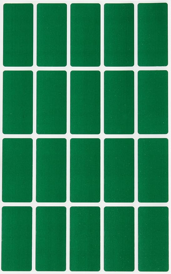 Royal Green Rectangle Color Coding Stickers in Green 1.57 inch x 0.75 inch (40mm x 19mm) - 2000 Pack
