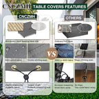 Heavy Duty Patio Furniture Covers Waterproof, 600D Outdoor Furniture Cover Waterproof for Sectional Sofa Couch, Outdoor Dining Table and Chair Set Covers 68''L x 38''W x 28''H, Grey