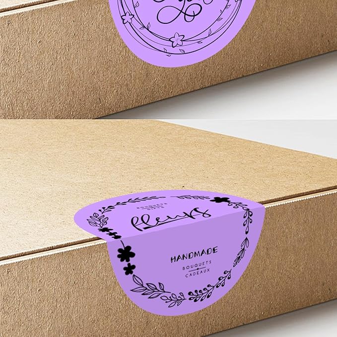 3 X 3 Inch Round Thermal Labels Circle Color Coding Labels Printable Waterproof 500PCS Round Stickers Adhesive Writable for Office, Home, Garage, DIY Sticker,Barcodes,Name Tag, Light Purple