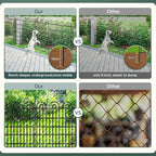 10 Panels Tall Garden Animal Barrier Fence with Gate, 42 in(H) X 24.5 ft(L) No Dig Decorative Garden Fence Outdoor for Yard, Heavy Duty Rustproof Metal Edging Border for Dog, Rabbits