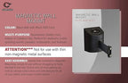 Crowd Control Warehouse - CCW Series WMB-230 Magnetic Wall Mount Retractable Belt Barrier - 30 Foot, Black Belt with Black ABS Case