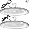 2 Pack 600W UFO Led High Bay Light,120VAC,5000K Daylight Commercial Bay Lighting,IP66 Waterproof,85050LM,2550W MH/HPS with Plug Area Lighting for Warehouse/Shop/Workshop/Barn/Gym/Factory