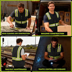 BeautyWill 10/20 Pack Custom Logo Safety Vest,Bulk High Visibility Class 2 Reflective Work Vests