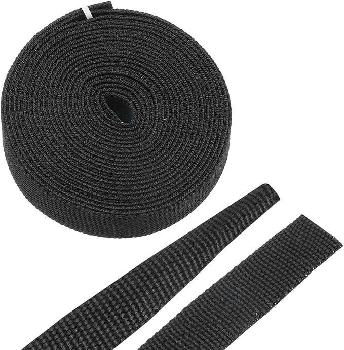 MECCANIXITY Braided Cable Sleeves Heat Shrinkable Fabric Sleeving, 3/8" 10ft Black 2:1 Ratio Heat Shrinkable Cord Protector for Harness Cable, Network Cable Protection, Cable Management