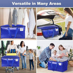 StorageRight Heavy Duty Moving Boxes-Moving Bags with Zipper, Reinforced Handles and Tag Pocket-Collapsible Moving Supplies-Totes for Storage Great for moving, Storage and Travel 93L(Blue-8 Pack)