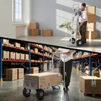 Olympia Tools 2-in-1 Aluminum Convertible Hand Truck - Industrial Heavy Duty Appliance Dolly 4-Wheel Platform Cart - Up to 770 LBS Loading Capacity Mobility Moving Dolly - 2 Positions, 62" Height