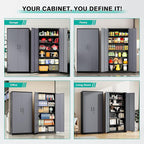 SISESOL Metal Storage Cabinet with 5 Adjustable Shelves,Garage Storage Cabinet with Lock,Metal Cabinets with Locking Doors,71" Lockable Tool Cabinets for Home,Office,Shop,Garage